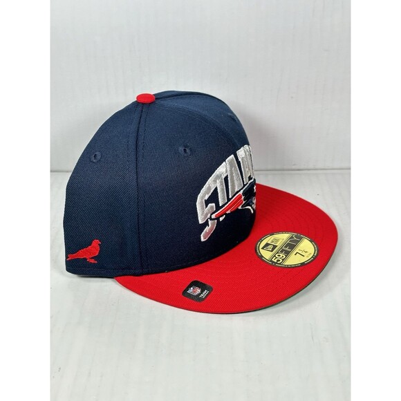 Size 7 1/4 New England Patriots New Era NFL Staple Logo 59FIFTY Fitted Hat Cap - Picture 3 of 4